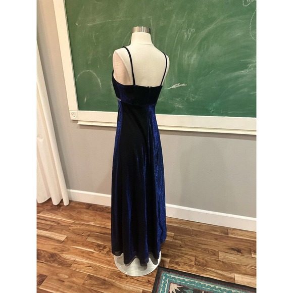 90s Vintage Betsey and Adam iridescent blue dress formal/ prom womens size 6 - Picture 6 of 8